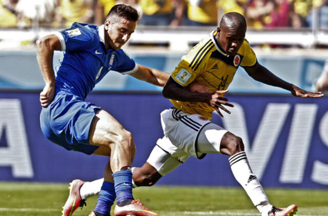 Kolumbijos futbolininkai užtikrintai nugalėjo graikus