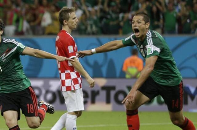 Meksikos rinktinė 3:1 nugalėjo Kroatijos futbolininkus ir pateko į aštuntfinalį