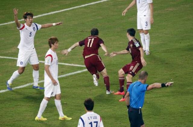 Rusijos ir Pietų Korėjos rinktinės sužaidė lygiosiomis 1-1