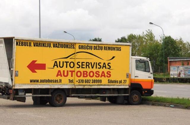 "Pamesti" sunkvežimiai - reklama ar ne?