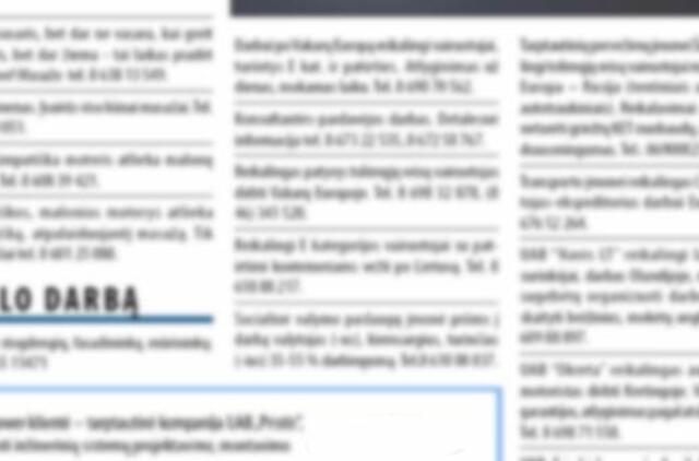 Darbo skelbimuose - diskriminacija