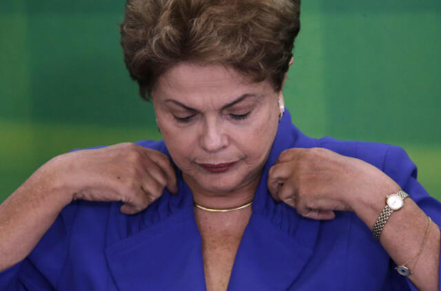 Brazilijos prezidentės Dilmos Rusef populiarumas nusmuko iki rekordiškai žemo lygio