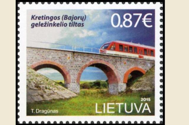 Pašto ženkle įamžintas Kretingos (Bajorų) geležinkelio tiltas
