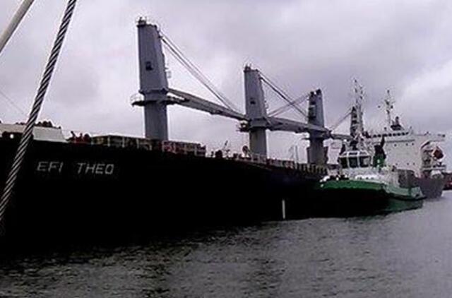 Uoste ant seklumos užplaukė 190 metrų ilgio laivas