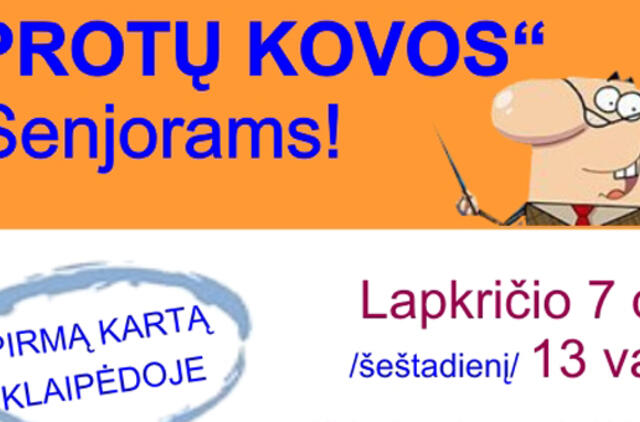 Pirmą kartą Klaipėdoje - "Protų kovos" senjorams!