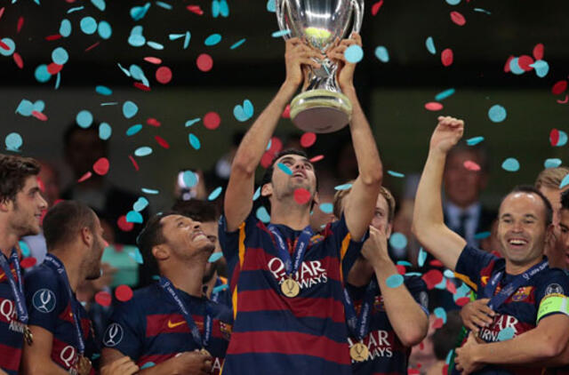 UEFA supertaurę iškovojo "Barcelona" futbolininkai