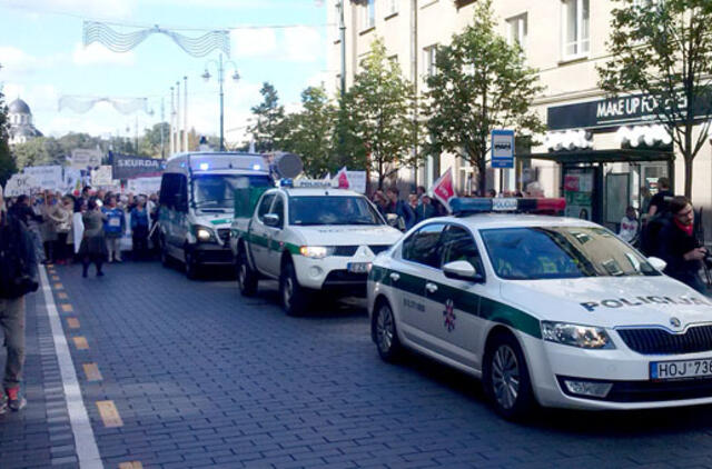 Policija: profsąjungų organizuotas mitingas praėjo labai ramiai