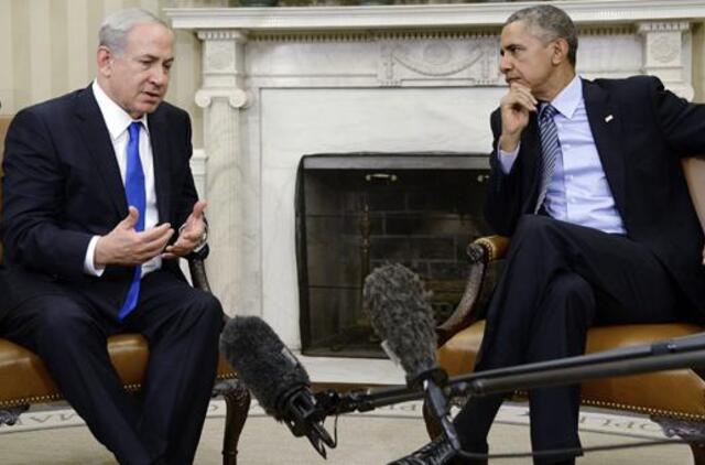 Barakas Obama Baltuosiuos rūmuose priėmė Benjaminą Netanjahu