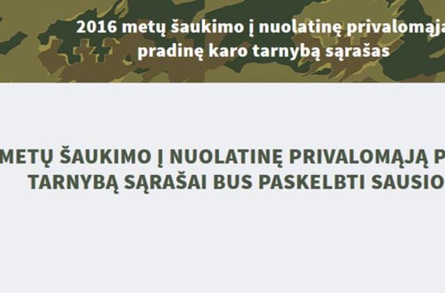 Dėl klaidos šauktinių sąrašuose - skubus posėdis