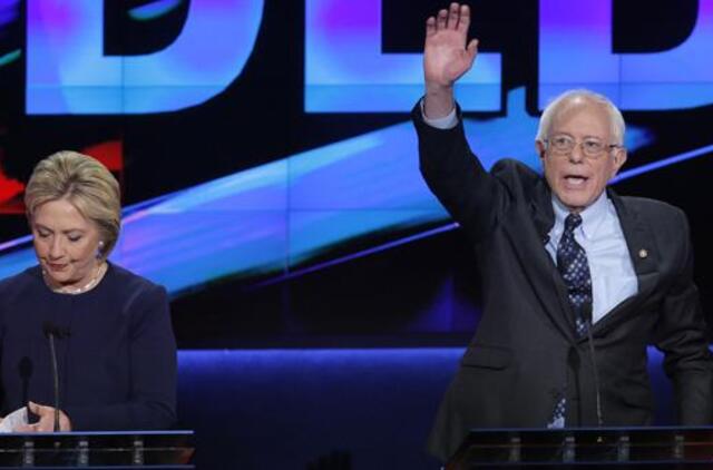 Bernis Sandersas iškovojo pergalę trijose valstijose, bet Hilari Klinton stiprina savo pozicijas