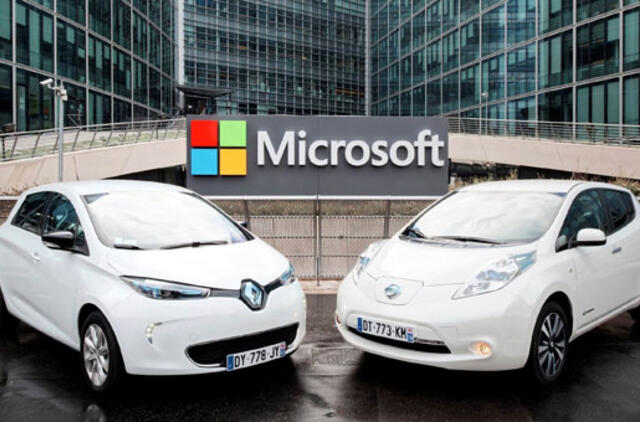 „Renault-Nissan“ ir „Microsoft“ bendradarbiaus kurdamos susieto vairavimo ateitį