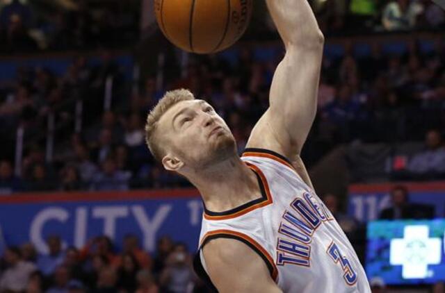 Krepšininko  Domanto Sabonio indėlis į "Thunder" pergalę - 10 taškų