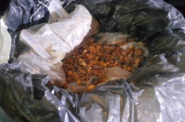 Šiaulių rajone pasieniečiai sulaikė daugiau kaip 200 kg nelegalaus gintaro