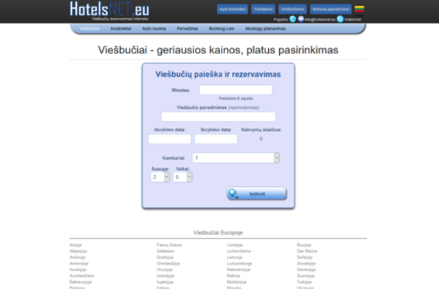 Valstybinis turizmo departamentas įspėja dėl kelionių pardavimo agento UAB "HotelsNet"