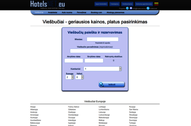 Valstybinis turizmo departamentas įspėja dėl kelionių pardavimo agento UAB "HotelsNet"