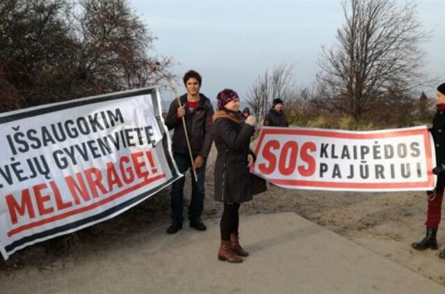 Melnragės bendruomenė protestavo prieš uosto plėtrą