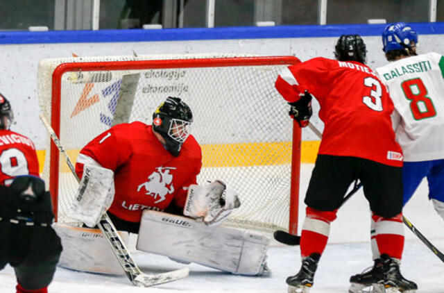 Lietuvos 20-mečių ledo ritulio rinktinė po pratęsimo pralaimėjo italams