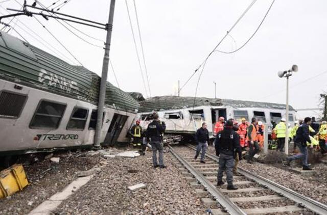 Netoli Milano nuo bėgių nuvažiavus traukiniui, žuvo mažiausiai du žmonės, per šimtą sužeista