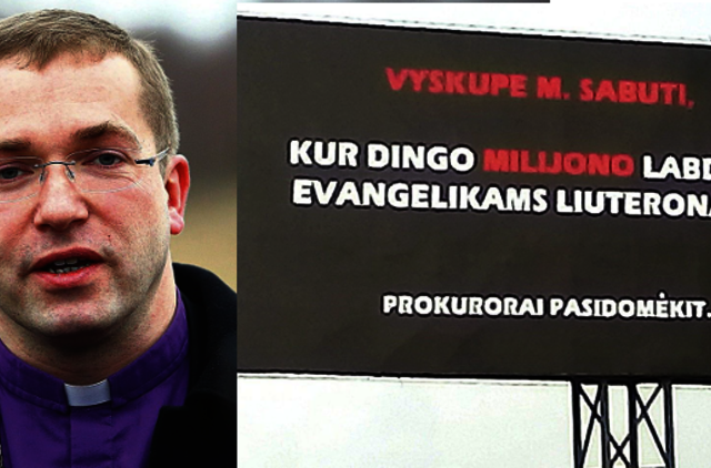 Vyskupo nuodėmė - reklaminiame stende