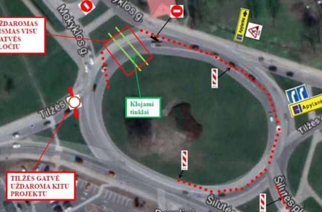 Remonto darbai Tilžės žiede: važiuojame kitaip