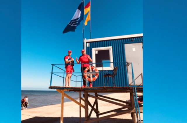 Palangos Birutės parko paplūdimyje-Mėlynoji vėliava