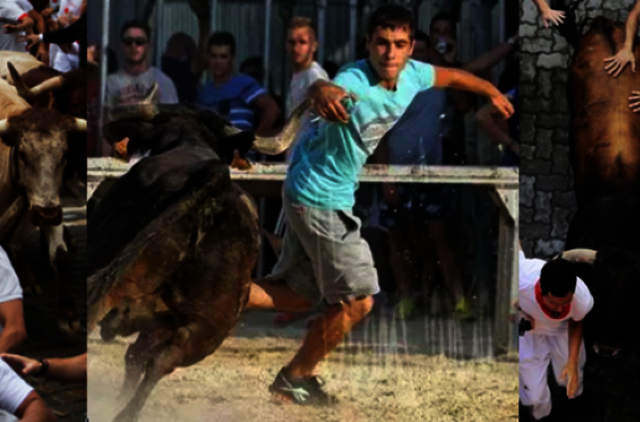 Pamplonoje per bėgimą su buliais subadyti 2 žmonės