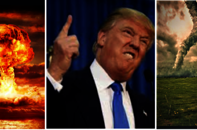 D. Trumpas pasiūlė bombarduoti uraganus atominėmis bombomis