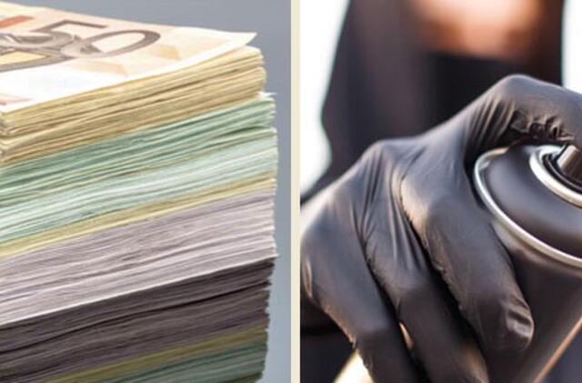 Suvestinė: vagys, dažų purškėjai, dingo 10 000 eurų