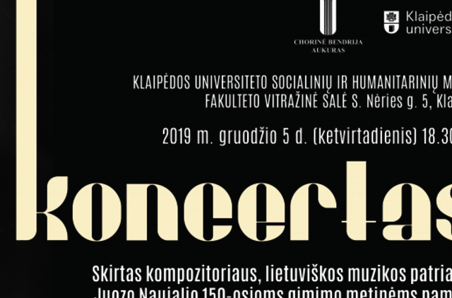 Koncertas, skirtas kompozitoriaus, lietuviškos muzikos patriarcho Juozo Naujalio 150-osioms gimimo metinėms paminėti