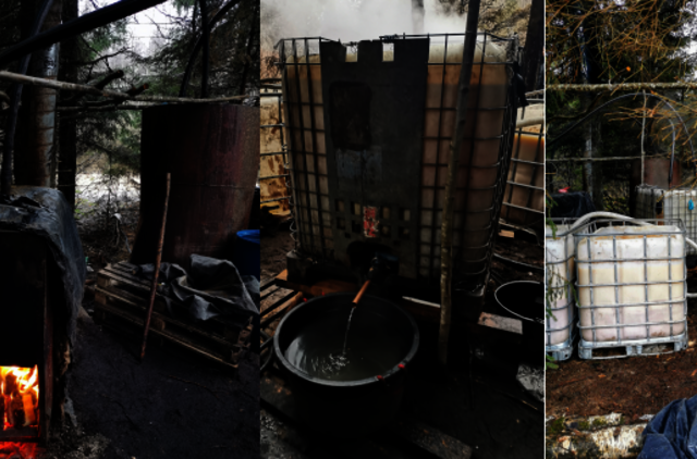 Plungės rajone - naminės degtinės fabrikėlis su 1000 litrų naminės