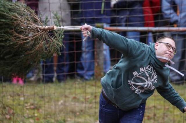 Vokietijoje vyko kalėdinių eglučių mėtymo „pasaulio čempionatas“