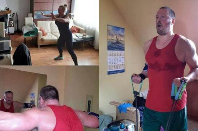 Vilius Tarasovas su žmona Violeta parodė, kaip sportuoja namuose: „Geriau negu nieko“