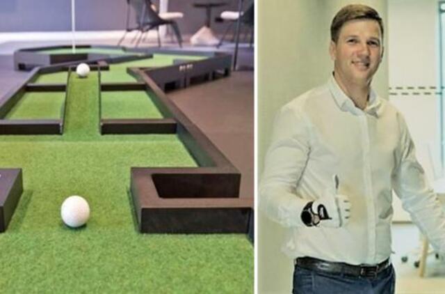 Buvęs karys Tomas Žemgulys pats sukūrė modulinį patalpų golfo takelį