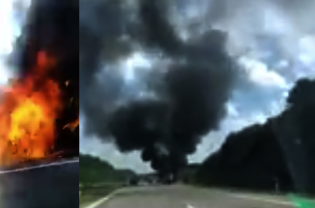 Pakeliui į Kauną užsiliepsnojo mikroautobusas