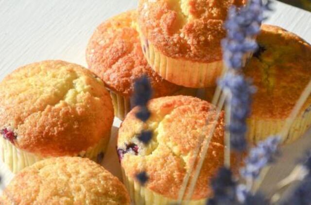 Savaitgalio kavai pagardinti: citrininiai keksiukai su šilauogėmis