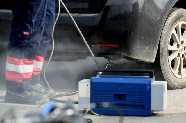 CO kiekiai automobilių išmetamosiose dujose