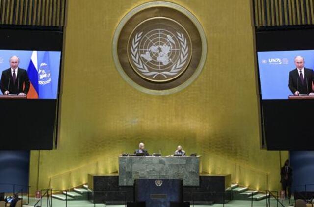 V. Putinas savo kalboje JT liaupsino Rusijos sukurtą vakciną nuo Covid-19