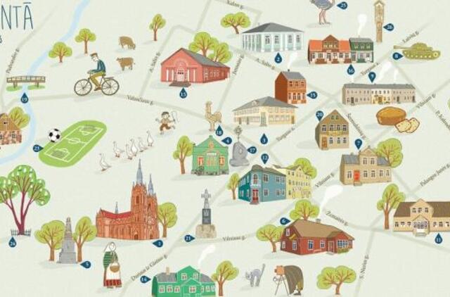 Salantų miestas – pieštiniame žemėlapyje