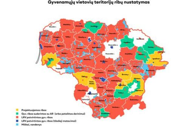 Registrų centras: gyvenviečių ribų liko nenustačiusios 7 šalies savivaldybės