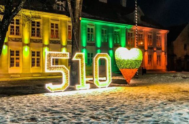 Prie Šilutės dvaro - Šilutės 510 metines simbolizuojantys skaičiai