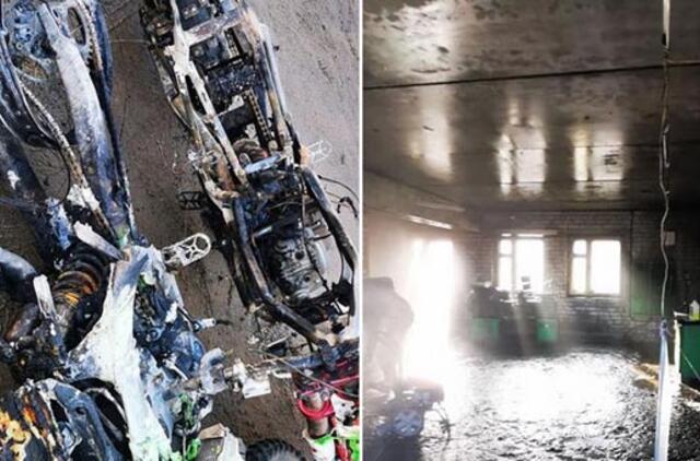 Ugnis nusiaubė motociklų sporto klubą