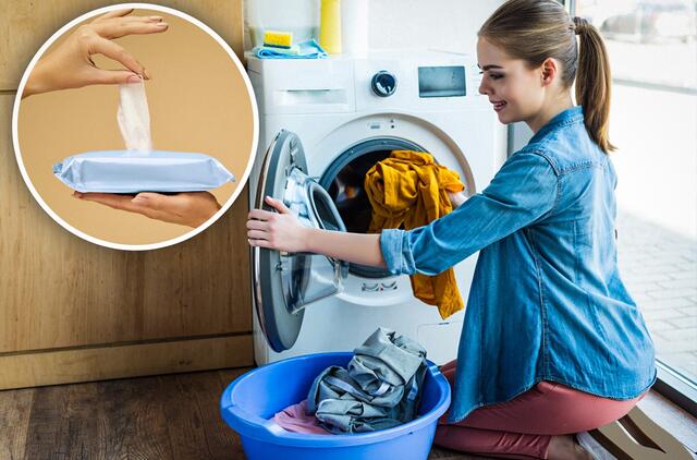 Kam reikalingos drėgnos servetėlės skalbimo mašinoje