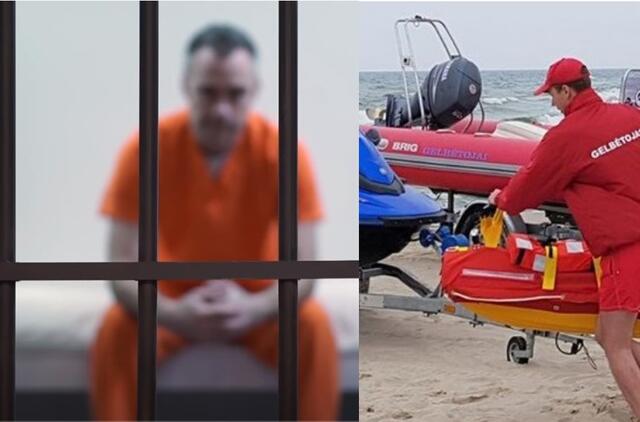 Iš pavojingos jūros ištrauktas girtas poilsiautojas sumušė gelbėtoją