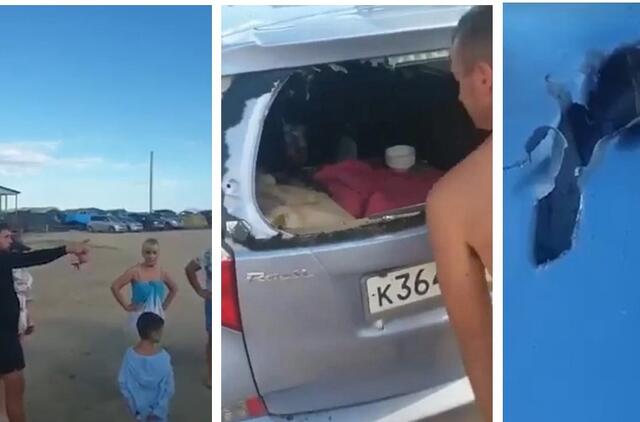 Kryme iš karinio poligono paleistas sviedinys pataikė į rusų turisto automobilį 