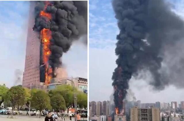 Visas 42 aukštų pastatas paskendo liepsnose