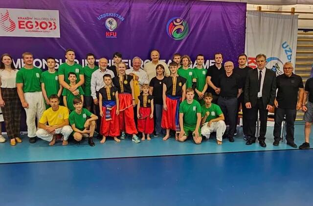 Europos žaidynėse buvo pristatomos lietuviškosios ristynės