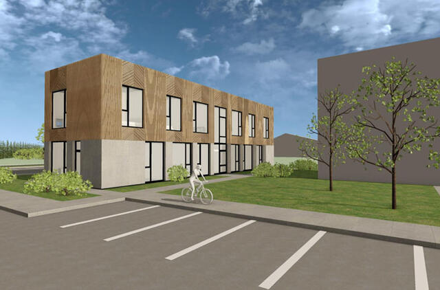 ŠALIA KELIO. Kavinė su apartamentais turėtų būti statoma prie kelio, kuriuo iš Klaipėdos išvažiuojama į Kretingą ir Palangą.  Projektuotojų nuotr.