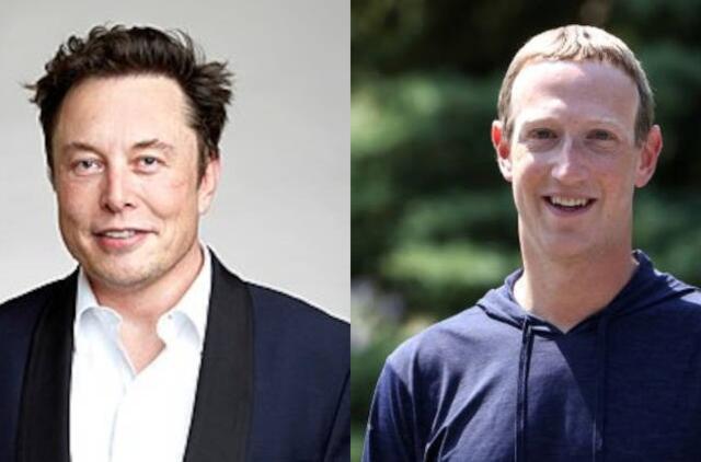 Elonas Muskas ir Markas Zuckerbergas 