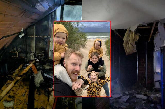 Gaisras pasiglemžė jaunos šeimos namus