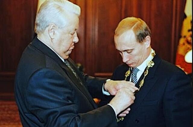 Borisas Jelcinas ir Vladimiras Putinas